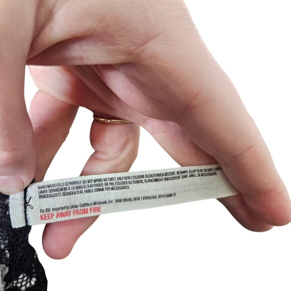 Free People Intimately Floral Lace Trim Asymmetrical Hem Dress Black White S - Picture 6 of 9